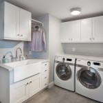 White Hanging Washing Awesome White Hanging Cabinets Over Washing Machines Also Modern Laundry Room Sink Design Plus Round Ceiling Light Interior Design  Laundry Room Sinks That Are Functional As Well As Decorative 