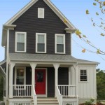 Black And Wall Beautiful Black And White Exterior Wall Color Schemes Feat Contemporary Red Front Door Plus Wooden Porch Railing Idea Exterior  Beautiful Exterior Schemes With Various Colors 