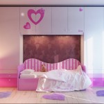 Contemporary Kids Gilrs Beautiful Contemporary Kids Bedroom For Girls Applying Natural Wooden Flooring With Single Bed In Pink Platform Coupled With White Cupboard And Furnished With Kids Room Rugs Kids Room Kids Room Rugs: Between Classic And Modern Style