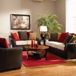 Living Room With Beautiful Living Room Furniture Sets With Sofa Also Loveseat And Chairs With Hodgepodge Cushions Furnished With Round Table On Red Rug And Completed With Table Lamps Furniture The Best Living Room Furniture Sets