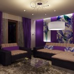 Purple Interior Living Beautiful Purple Interior Of Small Living Room Ideas With Room Curtains Furnished With Elegant Sofa And Chair Completed With Bench And Ghost Table On Soft Rug Living Room Stylish Small Living Room Ideas