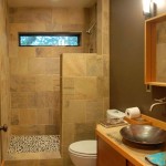 Stone Floor Vanity Beautiful Stone Floor Feat Copper Vanity Sink Design Plus Elegant Brown Shower Tile Idea Bathroom  Elegant Bathroom With Shower Tiles 