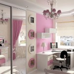 White Pink Ideas Beautiful White Pink Cute Bedroom Ideas With Chandelier Furnished With Corner Desk Furnished With Office Chairs And Completed With Mirrored Cupboard Bedroom Cute Bedroom Ideas For Enhancing House Interior
