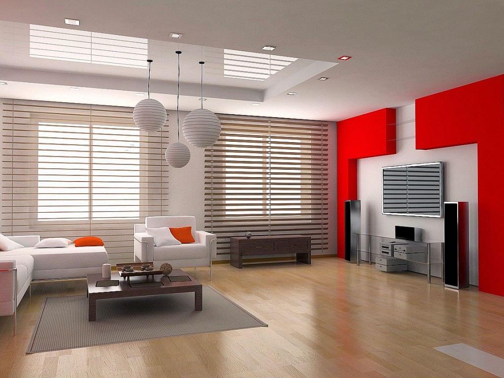 White Red Living Beautiful White Red Interior Of Living Room Theaters With Balls Pendant Lamps Furnished With White Sofa Bed And Chairs Also Completed With Table On Rug Living Room Do You Dream Of Living Room Theaters? Make It Real Here