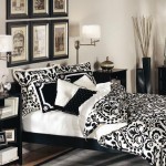 Focus On And Bedroom Focus On Trendy Black And White Twin Bed Bedding Set Idea Plus Unique Wall Lamps Feat Framed Artworks  Bedroom  Combination Of Gothic And Minimalist Black White Bedroom Decoration 
