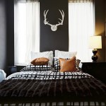 Dream Mens Furnished Best Dream Men's Bedroom Ideas Furnished By Assorted Pillows Under Bright Animal Horns Bedroom Mens Bedroom Ideas With Strong “Masculine Taste”