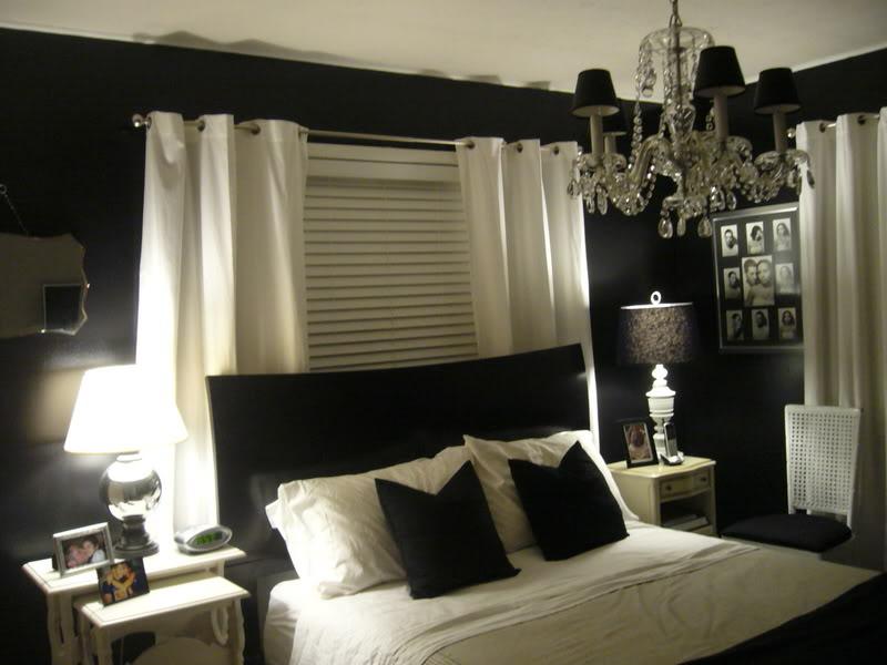 And White Pretty Black And White Bedroom With Pretty Hanging Lamp Above Double Bed And Interesting Table Lamp Bedroom Black And White Bedroom Design For Welcoming Nuance