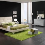 Bedroom Wall Stylish Black Bedroom Wall Idea Feat Stylish White Indoor Furniture Set Plus Leather Headboard And Tripod Floor Lamp Also Cool Green Accent Rug Bedroom  Combination Of Gothic And Minimalist Black White Bedroom Decoration 