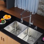 Granite Countertop Stainless Black Granite Countertop Feat Modern Stainless Steel Kitchen Sink With Drain Idea And Awesome Single Handle Faucet Kitchen 20 Elegant And Beautiful Kitchens With Black And White Curtains