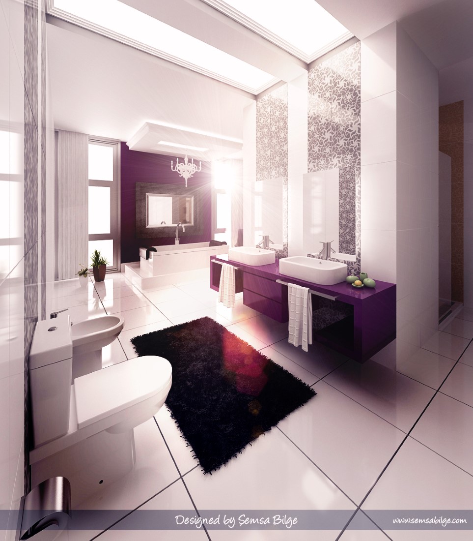 Shag Rug White Black Shag Rug Ideas Above White Ceramic Floor Tiles Combine Purple Bathroom Vanities With White Bathroom Sinks Bathroom 23 Luxury Bathroom Rugs With Sophisticated Decor Accents