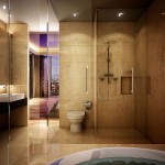 Clear Glass Of Breathtaking Clear Glass Shower Bath Of Master Bathroom Ideas Completed With Double Sink Coupled By Elongated Mirror And Furnished With White Bidet Bathroom Master Bathroom Ideas: Choosing The Ceramic