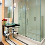 Clear Glass With Breathtaking Clear Glass Shower Room With Handle Also Shower Head In Bathroom Remodeling Ideas And Furnished With Modern Vanity Sink Coupled By Mirror Between Wall Sconce Bathroom Chinese Bathroom Remodeling Ideas