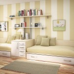 Cream And Color Breathtaking Cream And White Wall Color Of Kids Room Paint Ideas With Wall Cabinets Furnished With Dual Bed On Platform Drawers And Combined With Nightstand Kids Room Colorful And Pattern Kids Room Paint Ideas