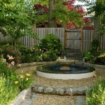 Garden Design The Breathtaking Garden Design Ideas In The Backyard With Pond And Fountain Furnished With Various Flowers And Plants Completed With Green Trees Around The Pond Garden Garden Design Ideas As The Additional Decoration For Enhancing House