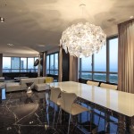 White And Room Breathtaking White And Black Color Room Of Modern Dining Room With Elongated Table Matched With Chairs And Furnished With Glass Dining Room Chandeliers Dining Room The Beauty Dining Room Chandeliers