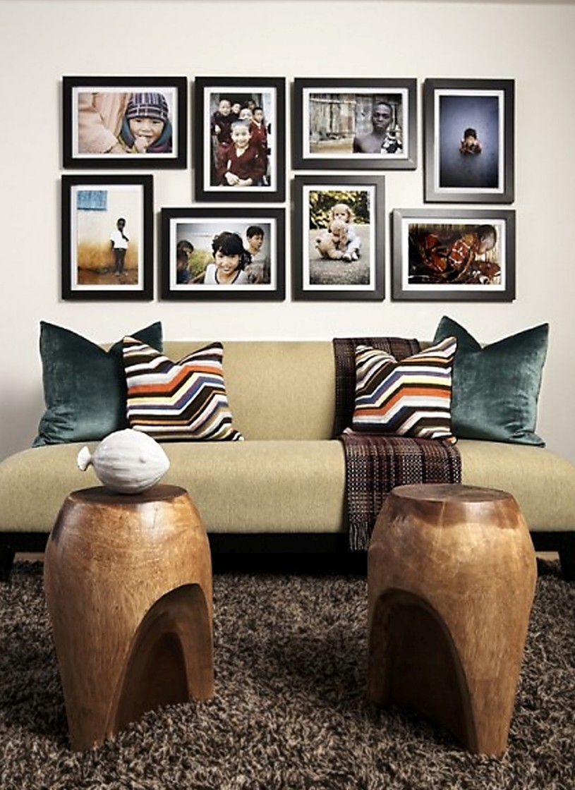 Sofa Plus Photo Breezy Sofa Plus Cushions Under Photo Collage Overlooking With Antique Coffee Table On Rug  Decoration  Having Fun Interior Convenience After Applying Creative Photo Collage Ideas 