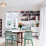 Dining Room Nursing Calm Dining Room Ideas For Nursing Homes With Relaxing Celadon Turquoise Chairs Design And Traditional Rectangle Wooden Dining Table Idea Also Creative White Wall Mounted Bookshelves Design Dining Room The Best Simple Dining Room Ideas