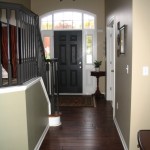 Brown Hallway Color Calming Brown Hallway Wall Paint Color Paired With Star Decoration Above Decorative Fanlight And Black Interior Door House Designs  Black Interior Doors Perform Cool Doors 