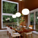 Contemporary Dining Clear Captivating Contemporary Dining Room Applying Clear Glass Windows Completed By Brown Table And White Chairs And Furnished With Dining Room Lighting Dining Room Choosing Well Matched Modern Dining Room Lighting And Elegant Outlook