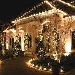 Front Door Featured Captivating Front Door Decorating Idea Featured Greenery Garland Wrapped Pillars And Cool Exterior Light Fixtures Outdoor Magnificent Lighting Fixture For A Wonderful Outdoor Design