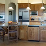 Kitchen With Ideas Captivating Kitchen With Kitchen Island Ideas Applying Wooden Materials Combined With Marble Design Furnished With Brown High Chairs And Completed With Pendant Lamps Kitchen Get The Beautiful Kitchen Island Ideas