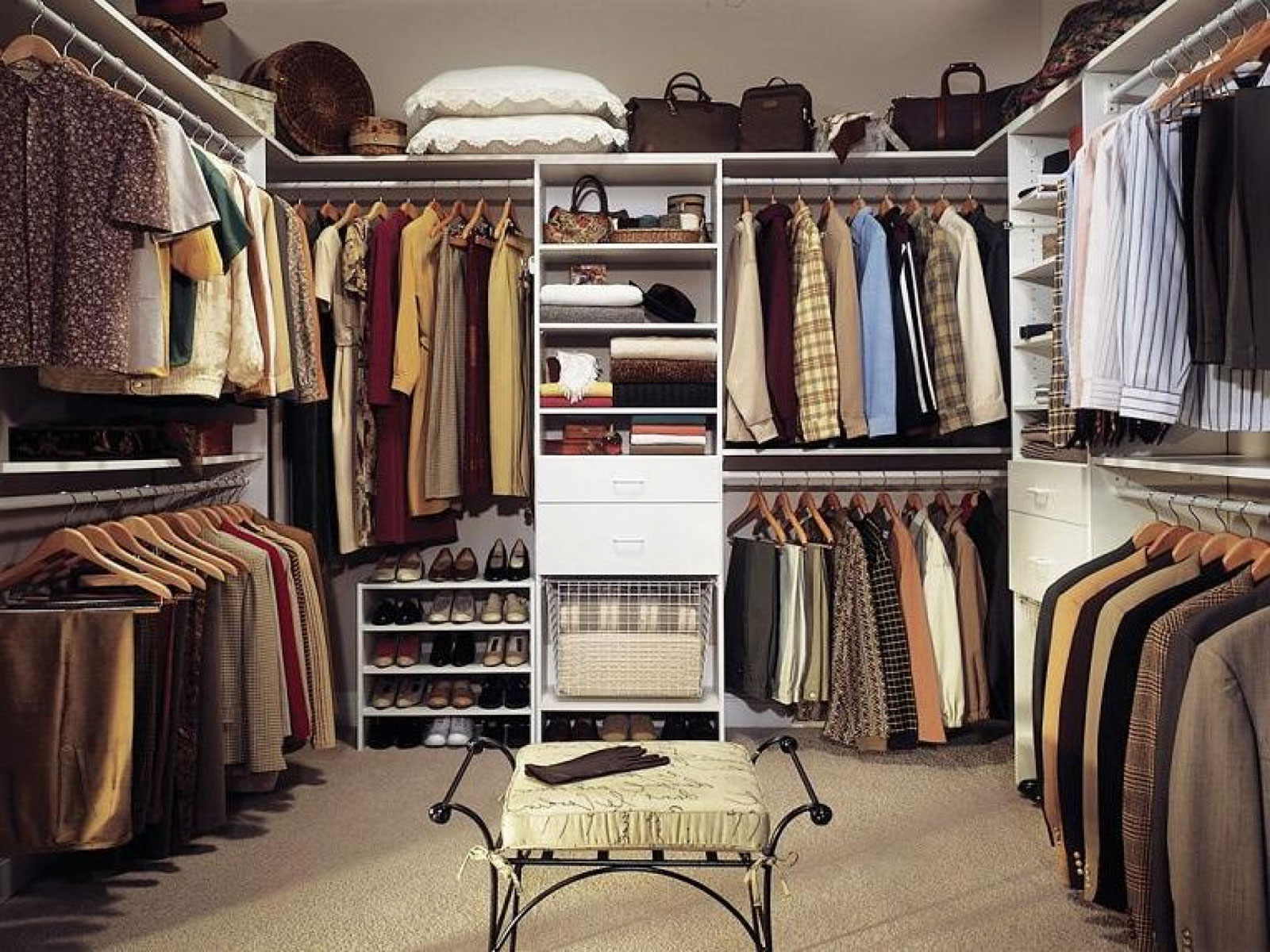 Contemporary Walk Ideas Charming Contemporary Walk In Closet Ideas Completed By Shoes And Bags Cabinet Plus Clothes Rack And Furnished With Simple Bench Closet Walk In Closet Ideas: Enjoying Private Collection