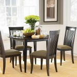 Indoor Area Plus Charming Indoor Area Carpet Design Plus Black Wooden Chairs And Beautiful Small Round Dining Table With Mum Flower Centerpiece Dining Room  Small Dining Table For Minimalist Stylish Design 