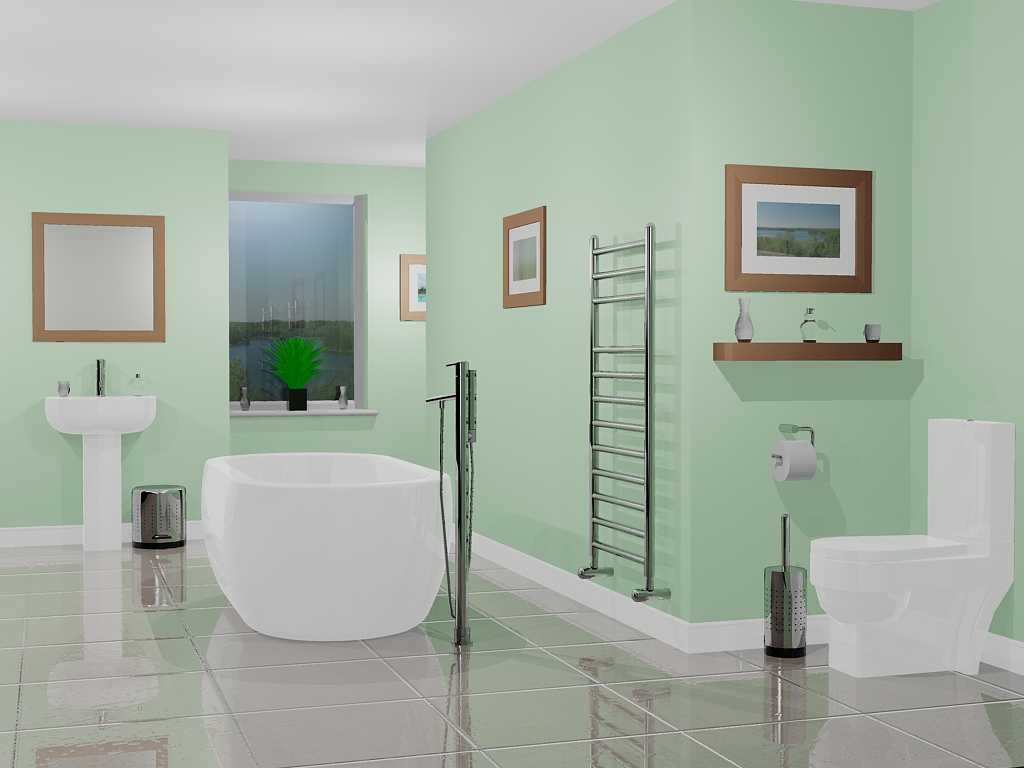 Pure Ceramics With Charming Pure Ceramics Flooring Matched With Bathroom Paint Ideas Completed With White Reversible Bathtub Also Toilet Seat And Furnished With Wall Towel Rack Bathroom The Great Advantages Of Bathroom Paint Ideas