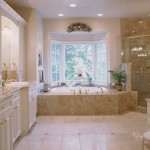 White Interior Bathroom Charming White Interior In Master Bathroom Designs With Bathtub And Clear Glass Shower Bath Furnished With Double Vanity Sink And Completed With Ring Towel Racks Bathroom 15 Master Bathroom Design With Sophisticated Decor Accents