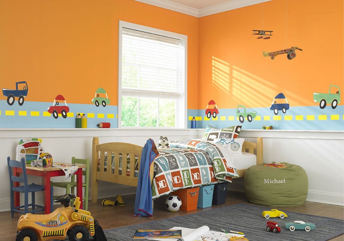 Yellow Kids Ideas Charming Yellow Kids Room Paint Ideas For Boys Bedroom With Single Bed Furnished With Ball Chair And Grey Rug And Completed With Small Table Plus Chairs Kids Room Colorful And Pattern Kids Room Paint Ideas