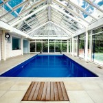 Swimming Pool Decoration Chic Indoor Swimming Pool With Fashionable Traditional Decoration Using Skylight And Glass Sliding Door Combined With Concrete Tile Floor Edging Pool Indoor Swimming Pool Covered In Awesomeness