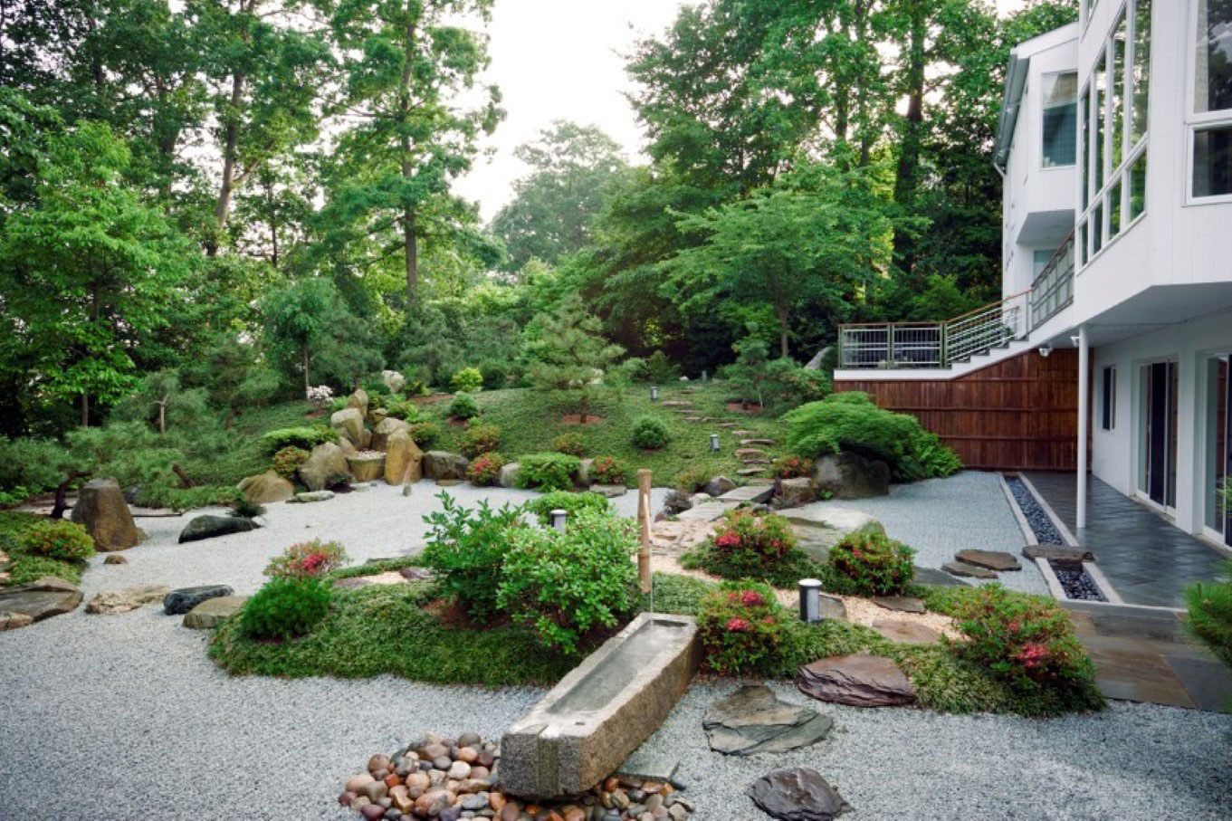 Japanese Outdoor Incredible Chic Japanese Outdoor Basin And Incredible Rock Garden With Lush Vegetation Surround Plus Gravel Garden  Awesome Gardens From Rock Garden Ideas 