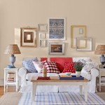Wall Arts Wicker Chic Wall Arts Decor Also Wicker Lamp Shades Idea Feat Colorful Sofa Pillows And Narrow Coffee Table In Country Living Room Design Living Room  Country Living Room Appears Appealing Interior 