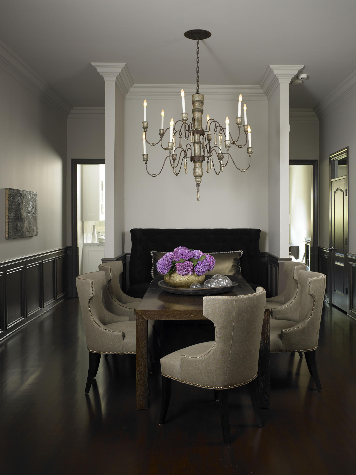 Hanging Lamp Room Classic Hanging Lamp In Dining Room Chandeliers With Casual Table On Dark Floor Dining Room Dining Room Chandeliers That You Can Apply