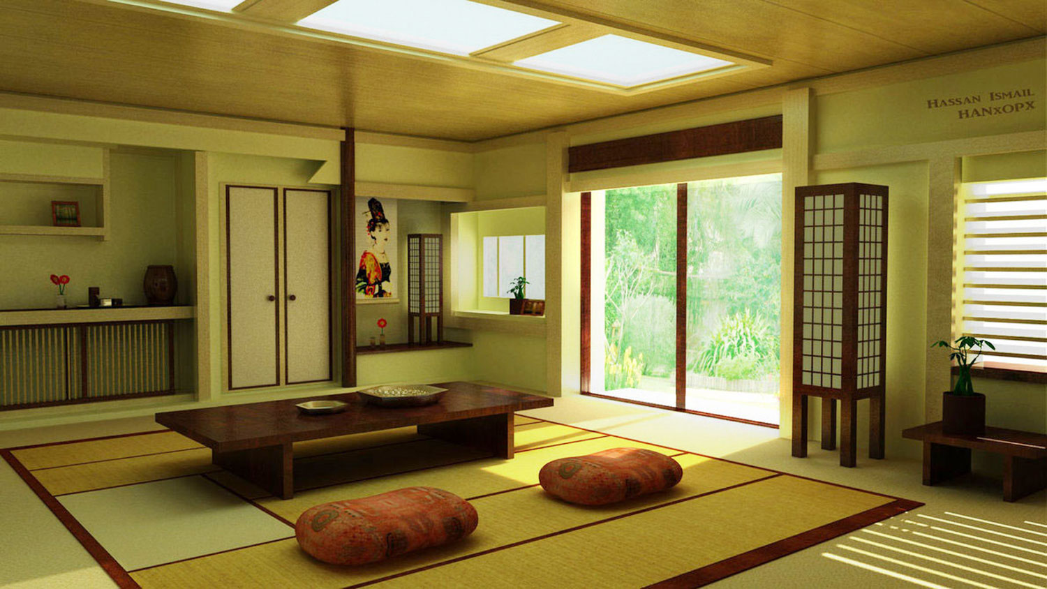 Japanese Home For Classic Japanese Home Interior Design For Living Room With Traditional Wheat Thick Carpet Ideas And Rustic Dark Brown Expanding Table Also Relaxing Wood Wall Decor Ideas Plus Cute Flower Vase Furniture Selecting Beautiful Furniture For Home Interior Design