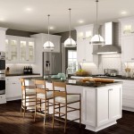 White Painted Cabinet Classy White Painted Mid Continent Cabinet And Cool Pendant Lighting For Kitchen Feat Black Wooden Floor Design Kitchen  Bringing Catchy Kitchen Style Through The Simplicity Of Mid Continent Cabinets 