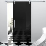 Checkerboard Floor Paired Clean Checkerboard Floor Tile Background Paired With Plain White Wall Paint Color Also Black Glass Sliding Interior Door Design  Black Interior Doors Perform Cool Doors 
