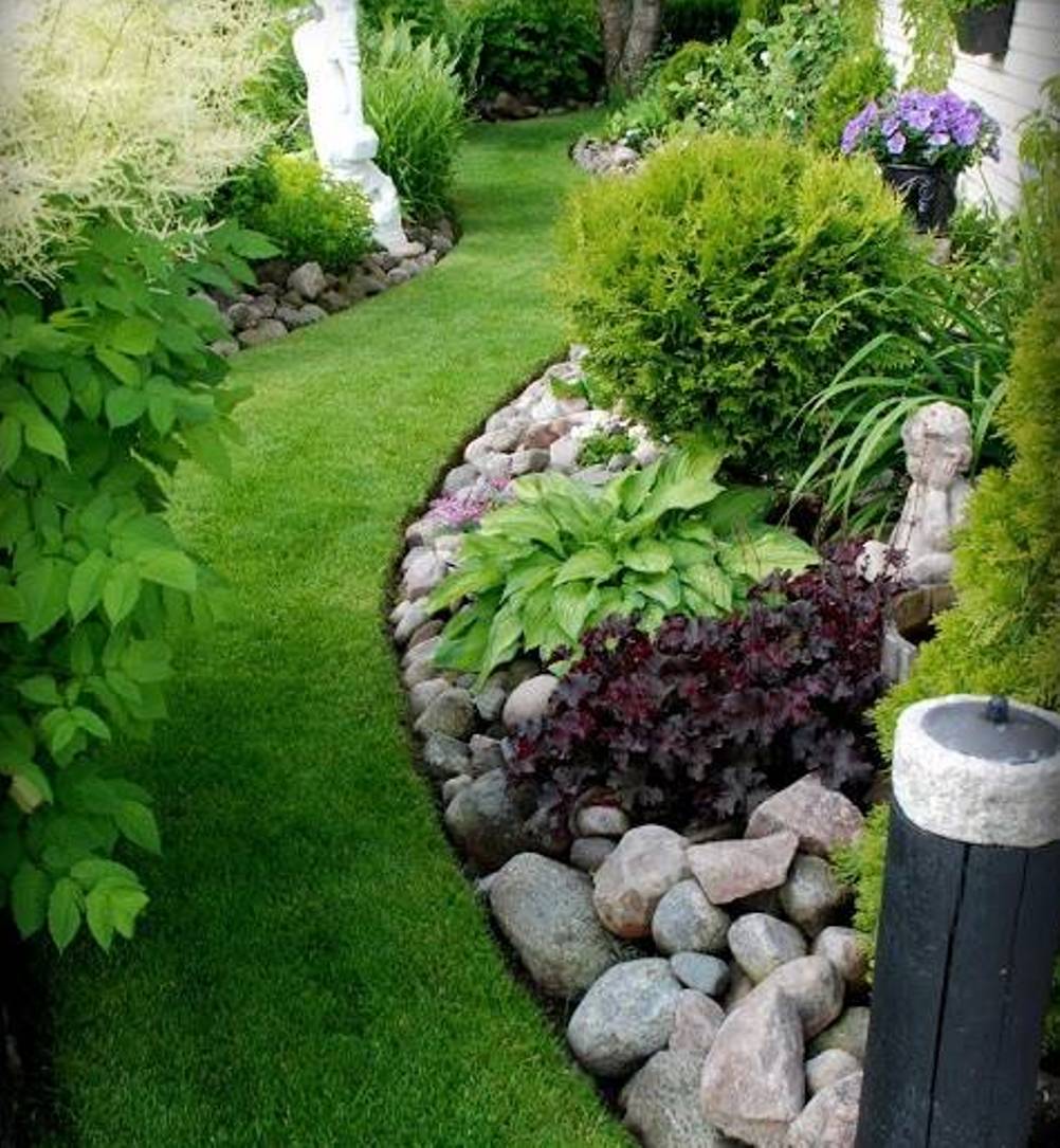 Of Lawn Ideas Clean Of Lawn Rock Garden Ideas With Green Grass As Entryway In Beautiful Shape Decoration Rock Garden Ideas Using Nature Exterior Accent