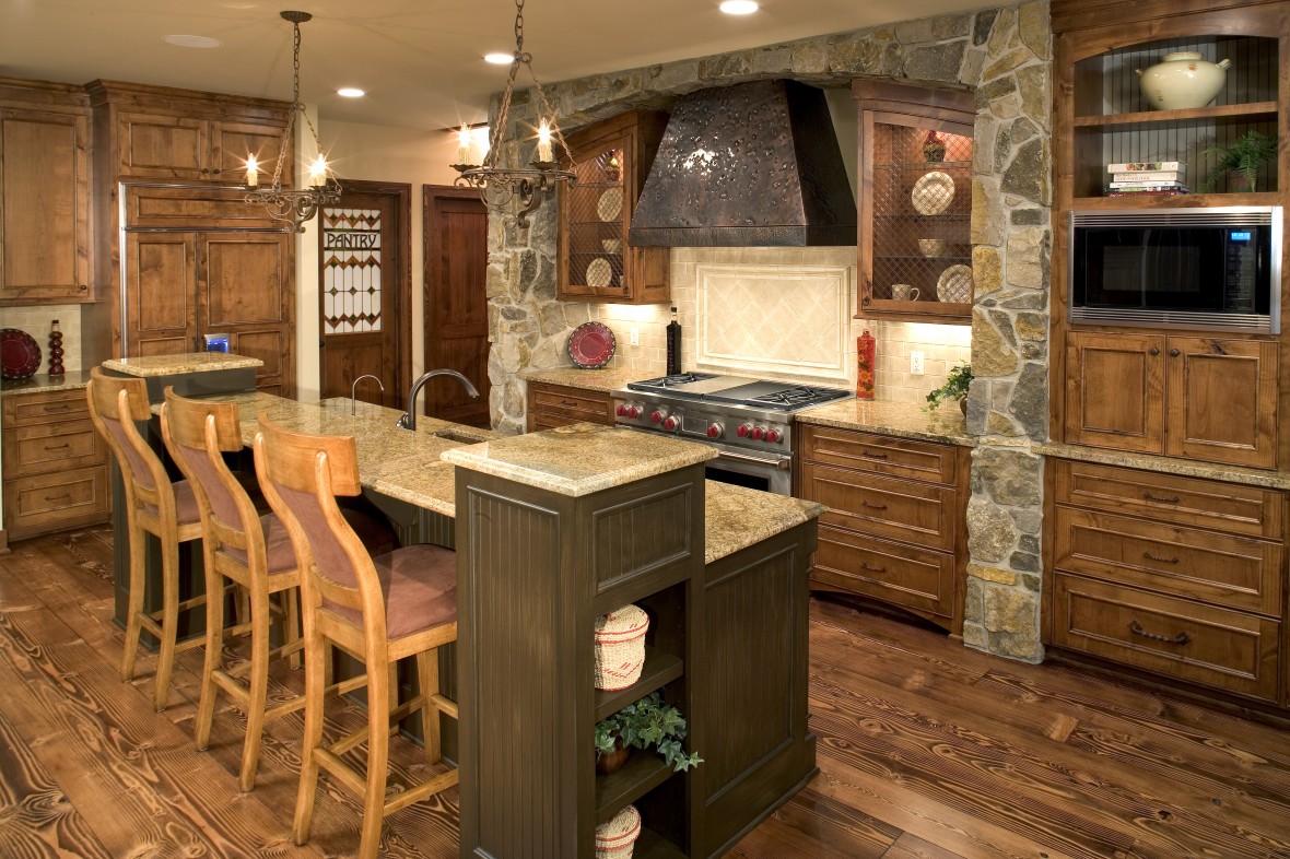 Barstools Also Island Comfortable Barstools Also Two Tier Island Idea And Twin Candle Chandeliers In Rustic Kitchen Design Kitchen  Awesome Designs From Rustic Kitchen Ideas 