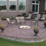 Brown Patio With Comfortable Brown Patio Seating Area With Round Ground Fire Pit Set On Stoned Floor Tile Plus Retaining Wall Design Bedroom  Fabulous Retaining Wall Design Ideas 
