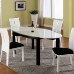 Black And Room Contemporary Black And White Dining Room Set With Oval Table Idea Plus 4 Armless Chairs Feat Comfy Rectangular Rug Design Dining Room  Having Good Time In A Contemporary Dining Room Sets 