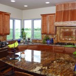 Corner Windows Range Contemporary Corner Windows And Wooden Range Hood Feat Best Stone Kitchen Countertop Option Idea Kitchen  Kitchen Countertop Options For Your Awesome Kitchen 