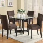 Dining Room Black Contemporary Dining Room Set With Black Upholstered Chairs Also Round Glass Top Table Design Feat Rectangle Area Rug Dining Room  Having Good Time In A Contemporary Dining Room Sets 