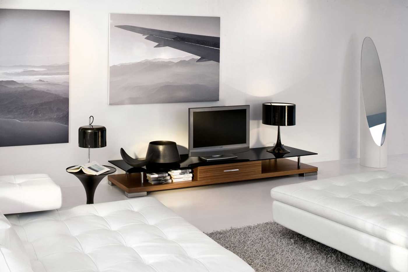 Modern Interior Living Contemporary Modern Interior Design For Living Room With Interesting White Wall Paint Color Ideas And Charming White Padded Sofa Bed Design Also Gray Feather Carpet Ideas Interior Design The Stylish And New Ideas Of Modern Interior Design