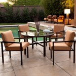 Outdoor Furniture Beige Contemporary Outdoor Furniture Design With Beige Upholstered Chair Combined With Glass Round Coffee Table Ideas Furniture Contemporary Outdoor Furniture As A Companion To Nature