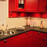 Round Undermount Black Contemporary Round Undermount Sink Plus Black Countertop Idea And Traditional Red Kitchen Cabinets Design Kitchen  Create Incredible Kitchen With Red Kitchen Cabinet 