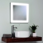 Square Lighted Idea Contemporary Square Lighted Bathroom Mirror Idea And Beautiful Round Sink Plus Vanity Top Faucet Design Bathroom  Several Stunning Ideas Of Bathroom Mirror 