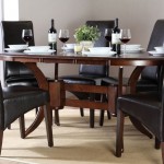 Upholstered Leather Large Contemporary Upholstered Leather Chairs Plus Large Beige Rug Idea Also Cool Oval Wood Dining Table Design Dining Room  Oval Dining Tables Perform Enchanting Tables 