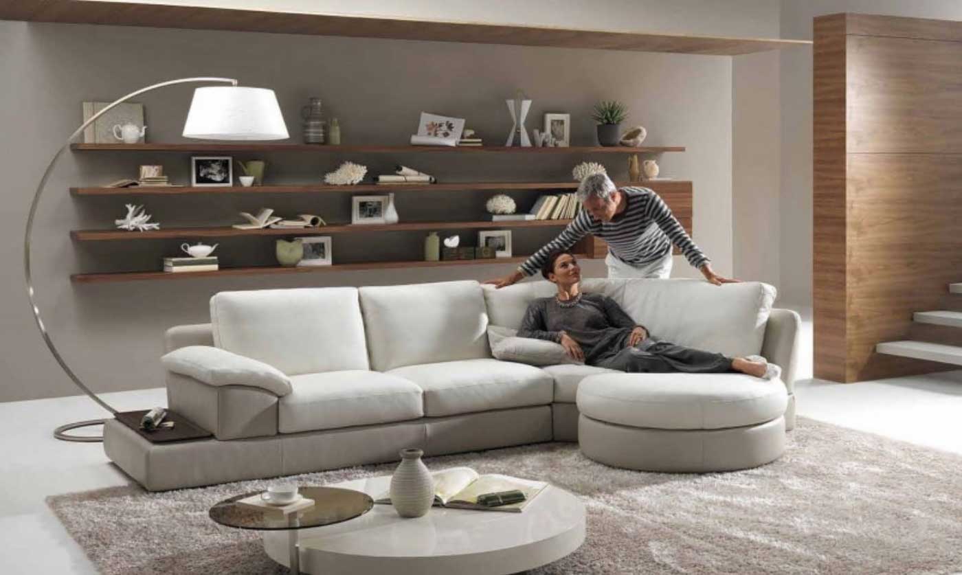 White Living For Contemporary White Living Room Sets For Small Home Office Design Ideas With Elegant White Sofa Set Design And Modern Round White Coffee Table Idea Also Rustic Wooden Wall Mounted Shelves Design Living Room Beautiful Living Room Sets As Suitable Furniture