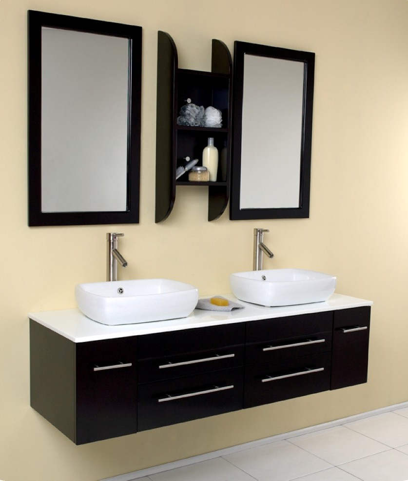 Bathroom Shelves Glass Cool Bathroom Shelves Plus Frosted Glass Mirror Idea And Trendy Vessel Sink Vanity Design Bathroom  Turning Stylish With Vessel Sink Vanity In Your Bathroom 